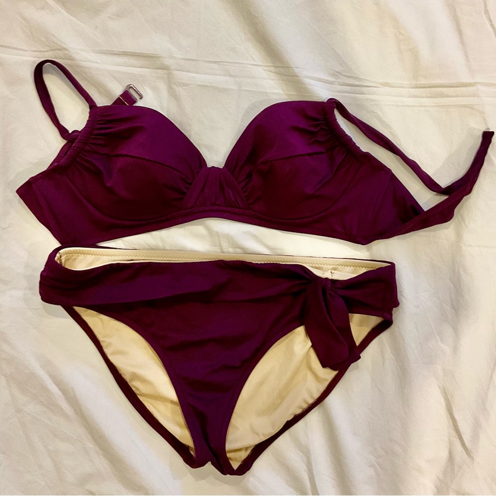 J. Crew Rich Purple Bikini Set